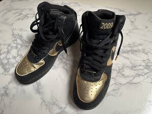 ナイキ エアフォース1 ニトロ マイクロフォン ハイカット スニーカー 27.5cm ブラック ゴールド 黒 金 NIKE AIRFORCE1 US9.5 BLACK GOLD