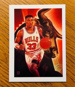 1991-92 NBA Hoops Scottie Pippen Robert Rodriguez Art Card Bulls #506