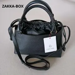 未使用品 ZAKKA-BOX 牛革 キャドラングルバッグ 2WAY ブラック