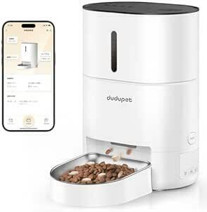 【2023新モデル】DUDUPET 自動給餌器 猫 アプリ操作 タイマー機能 音声録音 4L容量 2WAY給電 手動給餌 自動餌や