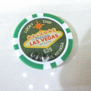 ゴルフ カジノマーカー 億万長者 ラスベガス グリーン色 $25- マグネットタイプ １枚 LAS VEGAS