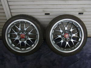 48/ホイール タイヤ付き 2本セット BBS RS-GT RS946 5穴 18インチ 9J +45 PCD120 タイヤサイズ 235/40R18 詳細説明文記載