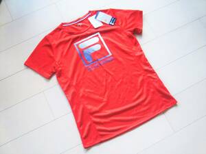 20－10　新品　FILA　ドライ　Tシャツ　赤　O　吸汗速乾　UVカット