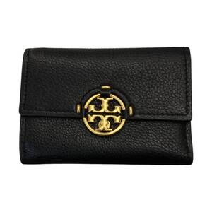 TORY BURCH トリーバーチ ミラー ミディアム ウォレット 財布 レディース 三つ折り レザー ブラック 10005626 中古 1