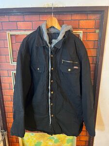 シャツアウター　カバーオール dickies ディッキーズ　xxl 2XL 裏地キルティング系　中綿系　 アウトドア　ワーク　アメリカ古着