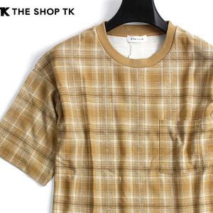 新品 タケオキクチ 抗菌防臭 吸水速乾 半袖 Tシャツ L オンブレチェック プルオーバー シャツ THE SHOP TK メンズ カジュアル ◆ TKSS15