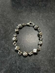 CHROME HEARTS Dice And Crossball Bracelet 9LINK クロムハーツ ダイス クロスボール シルバーブレスレット シルバー925