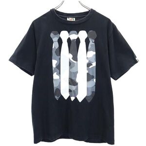 アベイシングエイプ プリント 半袖 Tシャツ M 黒 A BATHING APE メンズ