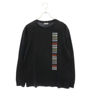 DIOR ディオール 24SS Multi Color Logo マルチカラーロゴプリント ロングスリーブカットソー 長袖Tシャツ 413J642A0817 ブラック