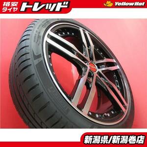 4本 新古 ピレリ DRAGONSPORTS 225/40R19 タイヤ AME シャレン XF-55 モノブロック ホイール セット 夏 7.5J +55 5H 114.3 オデッセイ 新潟