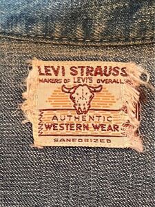 50’s LEVI’S リーバイス　ショートホーン デニムシャツ ダイアゴナル ヴィンテージ　オリジナル　チャンピオン リバースウィーブ 