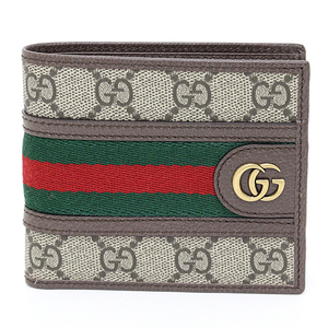 グッチ GUCCI オフィディア GGコイン ウォレット ベージュ/エボニー GGスプリーム 597609 ブラウン/グリーン＆レッド 未使用品