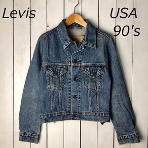 USA古着 90s Levis for girls デニムジャケット M ジージャン オールド ヴィンテージ リーバイス アメリカ古着 kids ●50