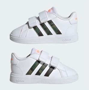  新品/箱あり/アディダス/adidas/グランドコート/キッズ/スニーカー14.0cm/ホワイト 迷彩　IF2886 