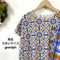 40 美品　大きいサイズ graniph チェック　北欧　ワンピース