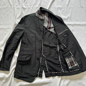 BURBERRY BLACK LABEL バーバリー ブラックレーベル テーラードジャケット ノバチェック ジャケット 三陽商会 コットン ブラック L 