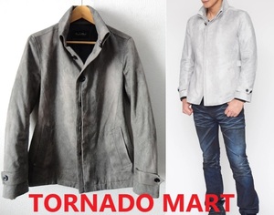 TORNADO MART：トルネードマート■Ｔ/Ｃスエード ヘアライン 返し襟 ジャケット/カバーオール■グレー系■Msize■Fレザー