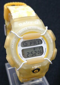 稼働品!!ライト点灯!!ハイビスカス柄バンド!!CASIO/カシオ Baby-G/ベビージー ベビーG BG-350 クォーツ 腕時計 ウォッチ USED品＊