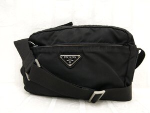 ◆美品◆PRADA プラダ◆ナイロン カーフ レザー 本革◆ショルダー カメラ バッグ◆ブラック SV金具◆イタリア製◆ヴィンテージ◆A8876