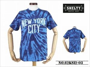 【送料無料! STOCK SALE 】 「SHELTY 」 タイダイ・NY CITY プリントTシャツ 「SAMPLE特価」　NO.62KS12-03 BLUE_Mサイズ
