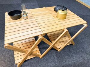 【新商品】ウッドテーブル ラック 多機能 収納 軽量 折りたたみ テーブル 4段ラック キャンプ 簡単組立 収納バッグ付き80x56x38(53x30x108)