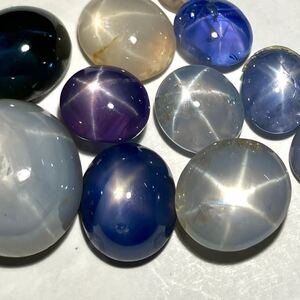 1円〜!!〔天然スターサファイアおまとめ38ct〕j 約7.6g ルース 裸石 宝石 ジュエリー jewelry star sapphire コランダム w3め29