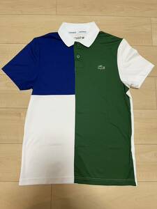 ★2着 メンズ 襟付き 半袖 シャツ LACOSTE サイズS 3 グリーン ホワイト ネイビー ホワイト ラコステ スポーツ★