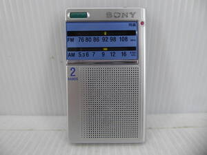 ★☆SONY ワイドFM対応 FM/AMポケットラジオ ICF-T46 動作品 オマケ新品電池付き☆★