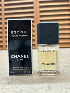 T002 【CHANEL】 シャネル EGOISTE POUR HOMME プールオム オードトワレ 50ｍｌ スプレー 残量8割 香水 中古