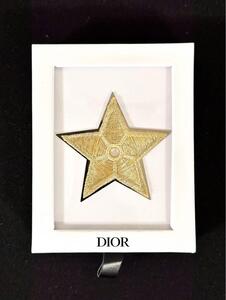 クリスチャンディオール Christian Dior ピンバッチ スター 星 ETOILE エトワール 刺繍ゴールド 金具シルバー 75008 Paris - France W1S2UE