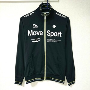 DESCENTE デサント MOVE SPORT ムーブ スポーツ ジム ランニング ウェア ジャージ トラック ジャケット ブルゾン 黒 ブラック 白 黄 ロゴ L