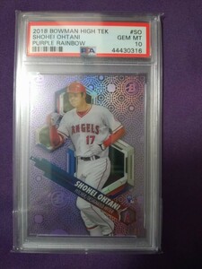 2018 Topps Bowman High Tec 大谷翔平 Shohei Ohtani RC ルーキーカード GEM MINT PSA10 191限定 PURPLE RAINBOW