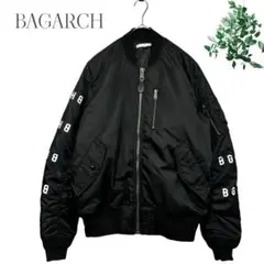 ★【BAGARCH】アウター　メンズジャケット　ロゴプリント　黒　かっこいい　L