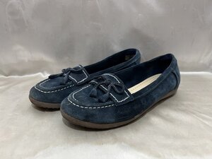 Clarks クラークス スエード リボンローファー パンプス サイズ 235cm ネイビー シューズ