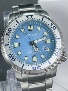 新品 CITIZEN PROMASTER シチズン プロマスター MARINE マリーン BN0165-55L ソーラー エコドライブ 腕時計 アイスブルー 200M防水