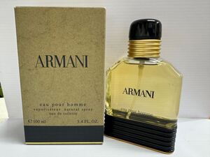 【56848.1214Y】中古品　☆　ARMANI e100ml 3.4FL.OZ 　eau pour homme　残量多め　箱付き　香水　