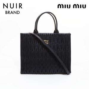 ミュウ ミュウ Miu Miu トートバッグ マテラッセレザー 2Way ブラック