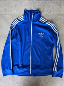 80s adidas ユーロTT ジャージ 青 ブルー Ｍ ヴィンテージ アーカイブ トラック 初期 ATP フランス ジャケット 60s 70s 90s ヨーロッパ