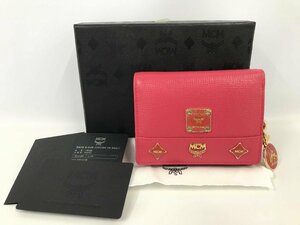 MCM チャーム付き ウォレット 折りたたみ財布 ミニ財布 3つ折り財布