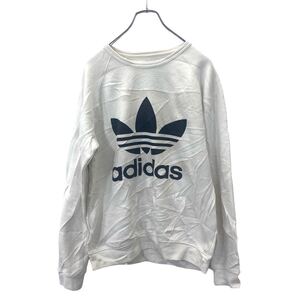 adidas プリント スウェット ロゴ スウェット M サイズ アディダス ホワイト 古着卸 アメリカ仕入 t2406-3353