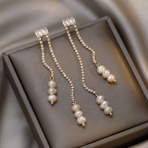 真珠のイヤリング ピアス風 淡水パール 淡水真珠 高品質 アクセサリー シルバー オシャレ ジュエリー 装飾品 プレゼント パーティー ze48