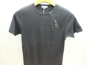 送料無料！半袖Ｔシャツ　タイトフィット　スパン天竺　ジップワークデザイン　ＸＳ相当　黒　ＢＥＮＯ　ｈｏｍｍｅ★未使用格安！