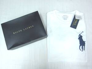 12E582SZ◎POLO RALPH LAUREN ポロラルフローレン Tシャツ 白T XSサイズ 箱付き◎タグ付き未使用品