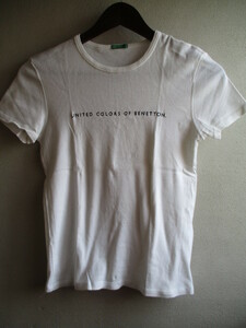 【UNITED COLORS OF BENETTON】 Tシャツ レディース サイズ:Ｍ 色:ホワイト 身丈:52 身幅:37 肩幅:37/MAJ