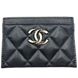 【未使用品】CHANEL シャネル カードケース マトラッセ キャビアスキン ココマーク 希少品 J167