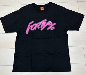 W-TAPS FORTY 40% ロゴ Tee 黒×ピンク Mサイズ 中古品 ダブルタップス 限定 古着 ボロ