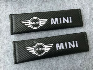 ★ミニ BMW MINI★ シートベルトパッド 自動車 2個セット ショルダーカバー 肩パット 刺繍入り シートベルトショルダー