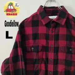 usa古着 Goodiellow ネルシャツ　L レッド　ブラック　チェック