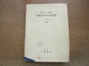 2302MK●「実用・標準 金属材料重量便覧」編著:山中秀男/中村書店/1952昭和27.2第8版