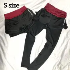 ショートパンツ レディース 2点セット レギンス一体型 S ロング ヨガウェア